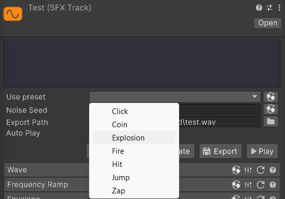 SFXTrack Use Preset