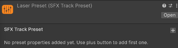 SFXTrackPreset Inspector
